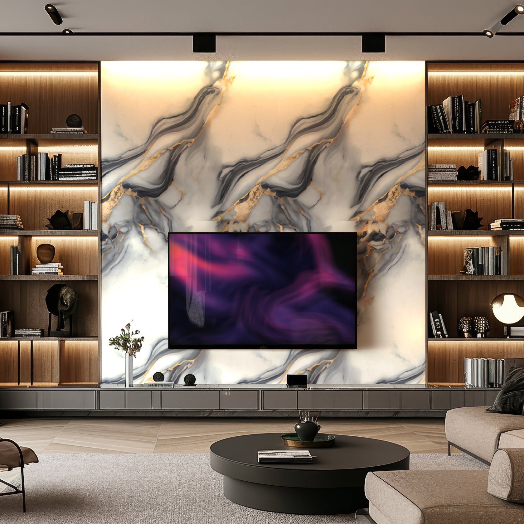 Cloudstone Stream Marble Durable PVC Wall