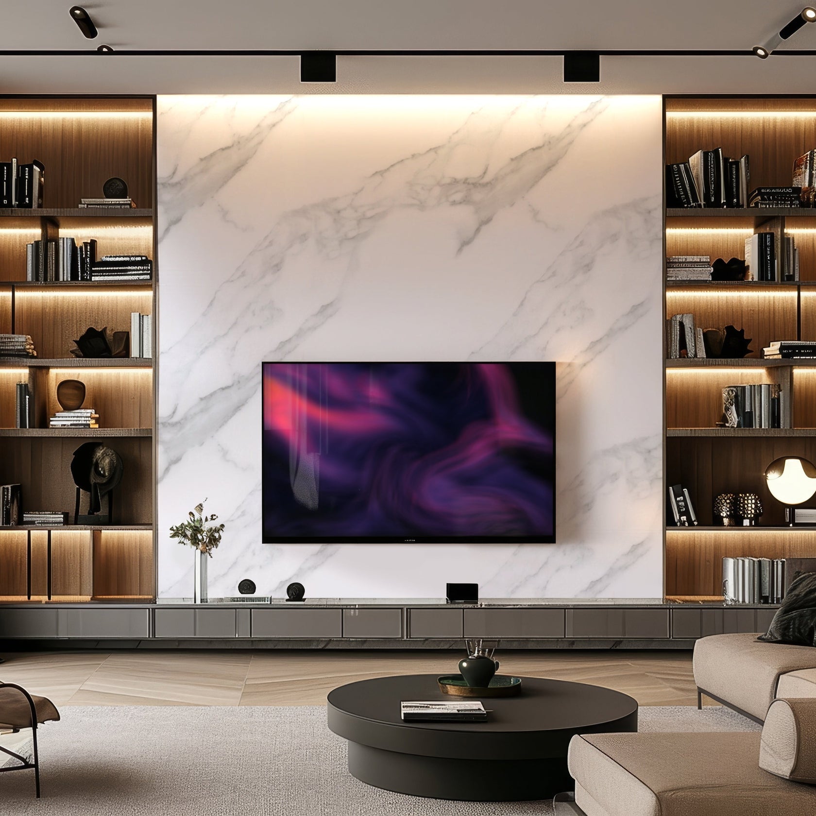 Noir Frost Marble Durable PVC Wall