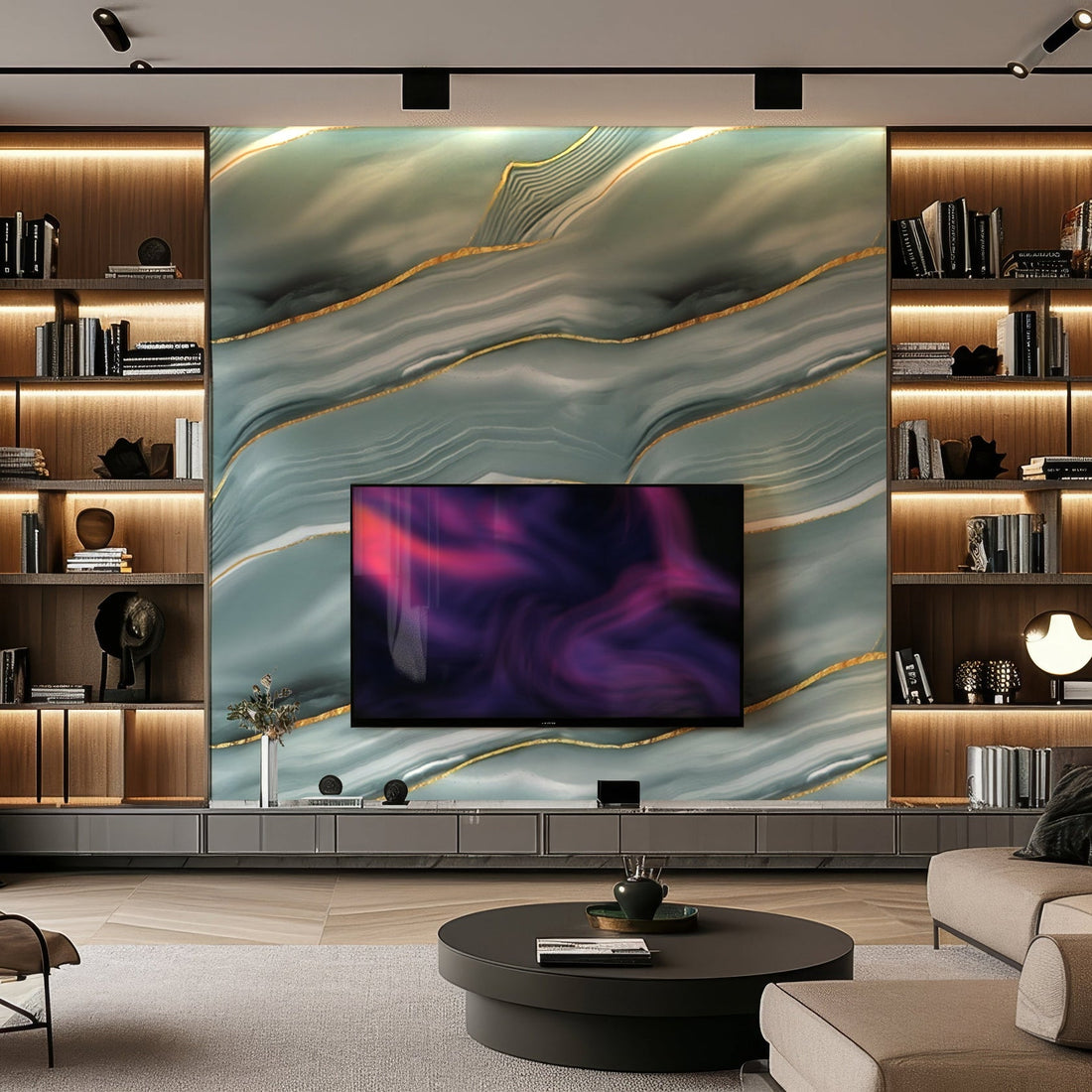 Serene Glacier Marble Durable PVC Wall