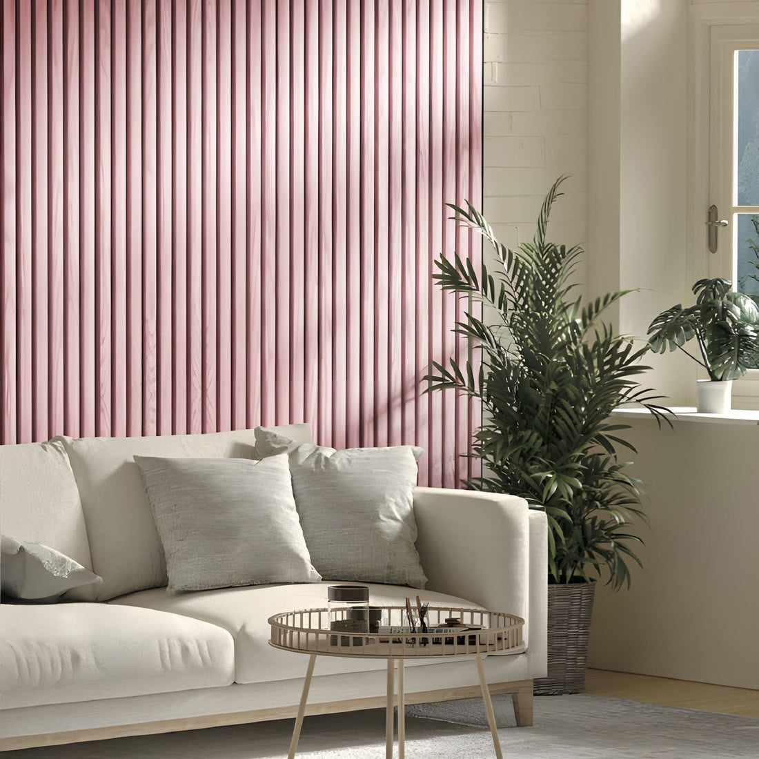 Pink WPC Fluted Slat Wall Panel