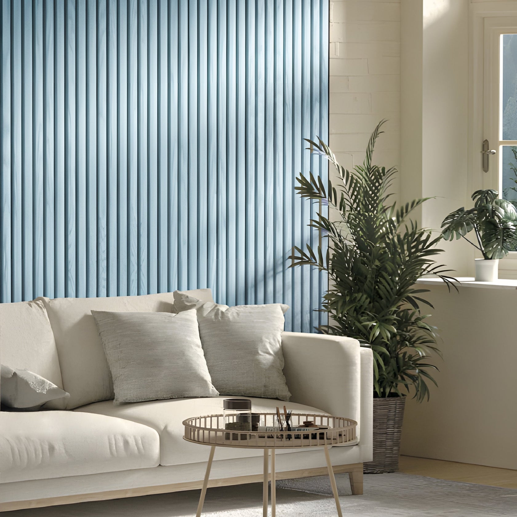 Sky Blue WPC Fluted Slat Wall Panel