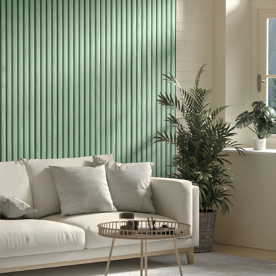 Mint Green WPC Fluted Slat Wall Panel