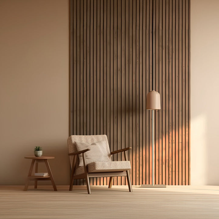 Dark Walnut Wood Texture WPC Fluted Slat Wall Panel