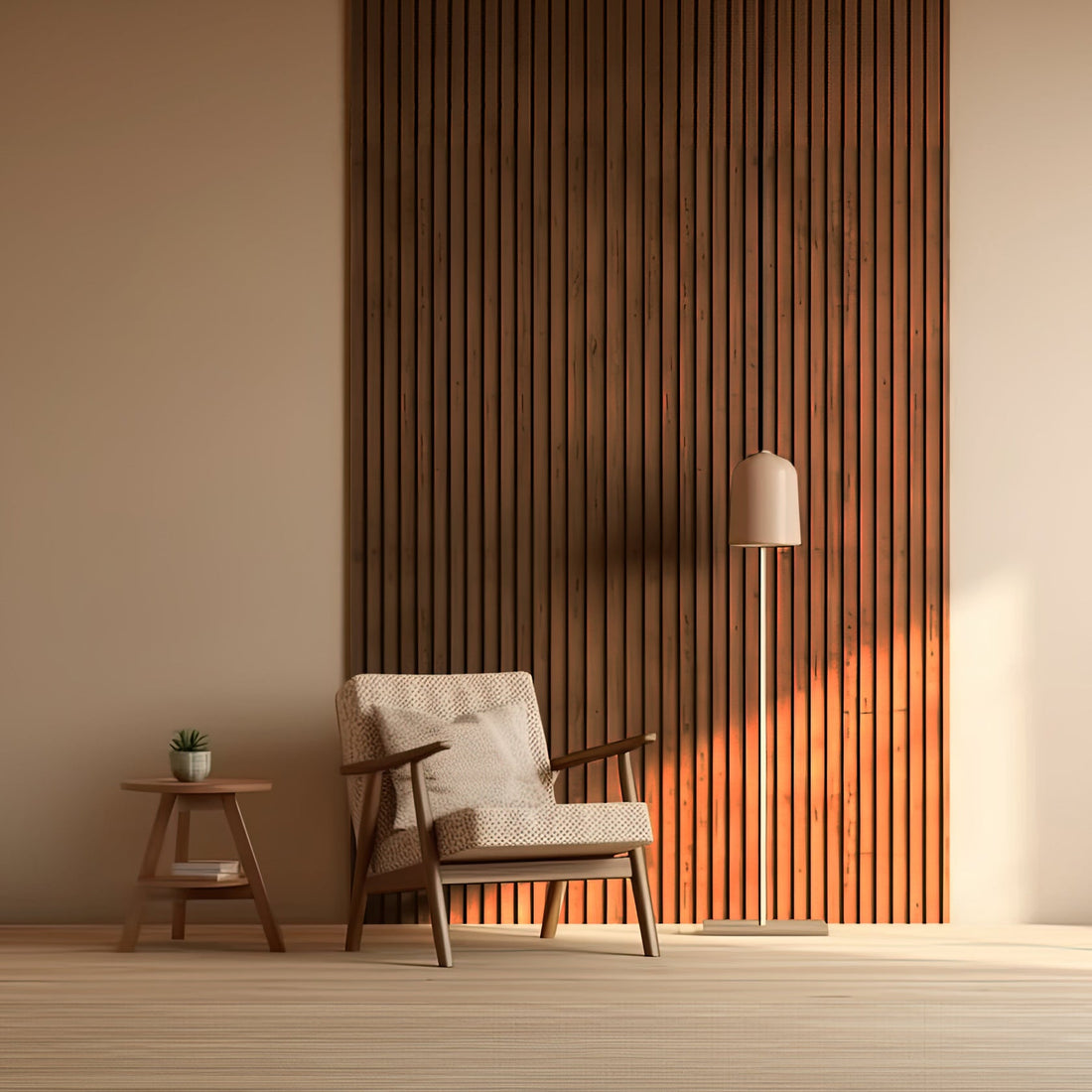 Red-Brown Fir Wood Texture WPC Fluted Slat Wall Panel