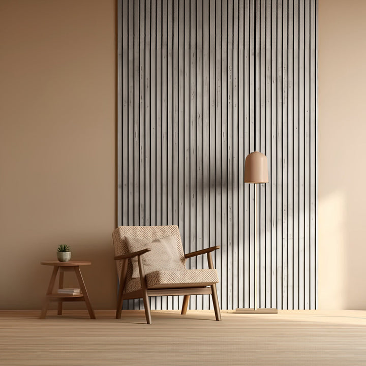 Light Driftwood Texture WPC Fluted Slat Wall Panel