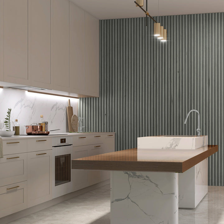 Light Gray WPC Fluted Slat Wall Panel