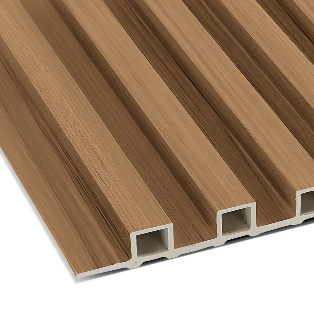 Natural Wood Color WPC Fluted Slat Wall Panel