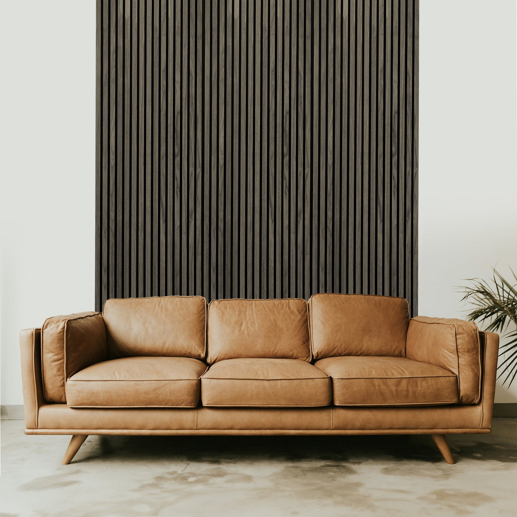Dark Gray Acoustic Slat Wall Panel